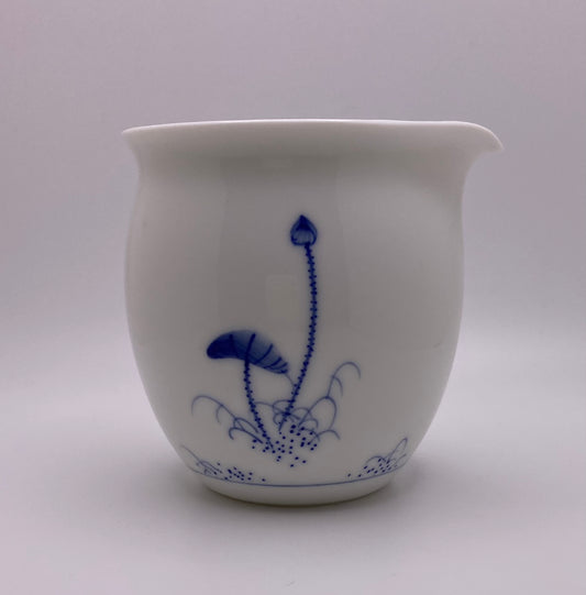 Blue Lotus Hand Painted Porcelain Gong Dao Bei 220ml