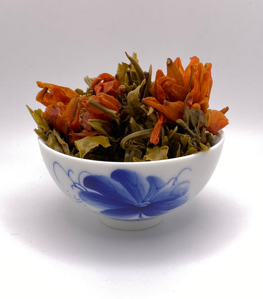 Hand-painted Blue Lotus Half-Moon Mingyue Porcelain Cup