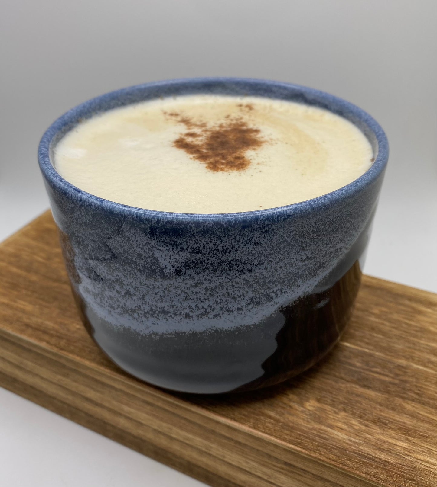 Blue & White Sea Foam High Profile Handmade Chawan Matcha Bowl (Large)