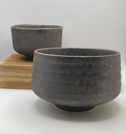 Brushed Metallic Glaze Handmade Chawan Matcha Bowl (Large)