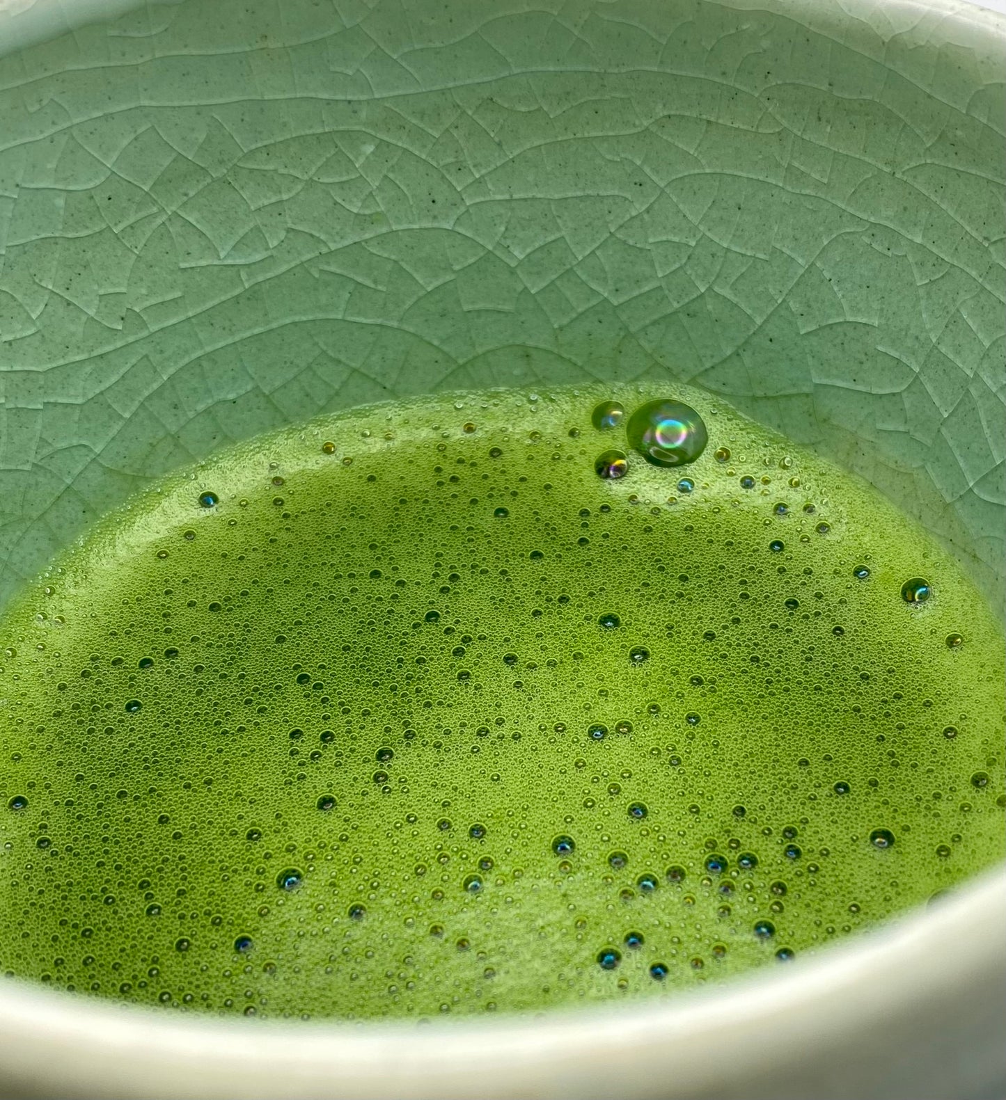 Marine Crackled Glaze on Brown Clay Handmade Chawan Matcha Bowl (Large)