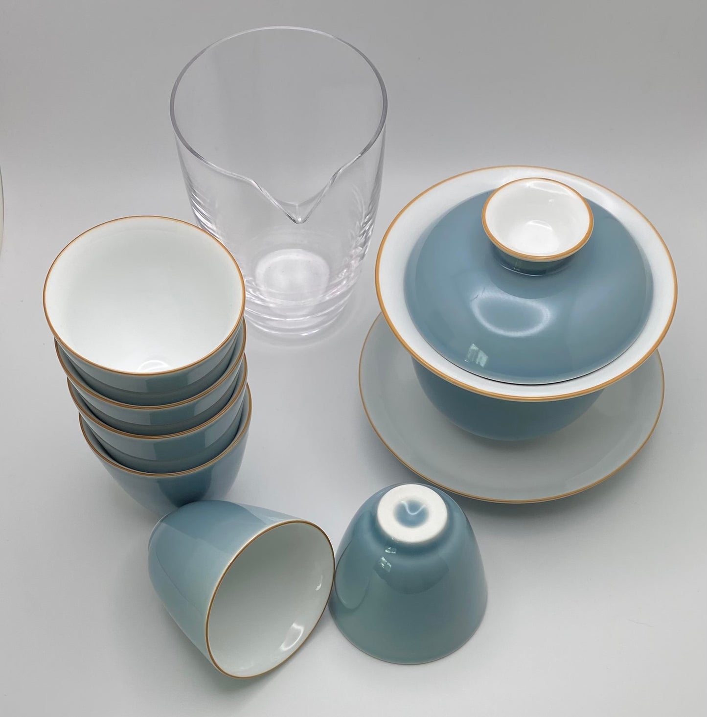 Porcelain Gaiwan Gong Fu Tea Set (10 pc)