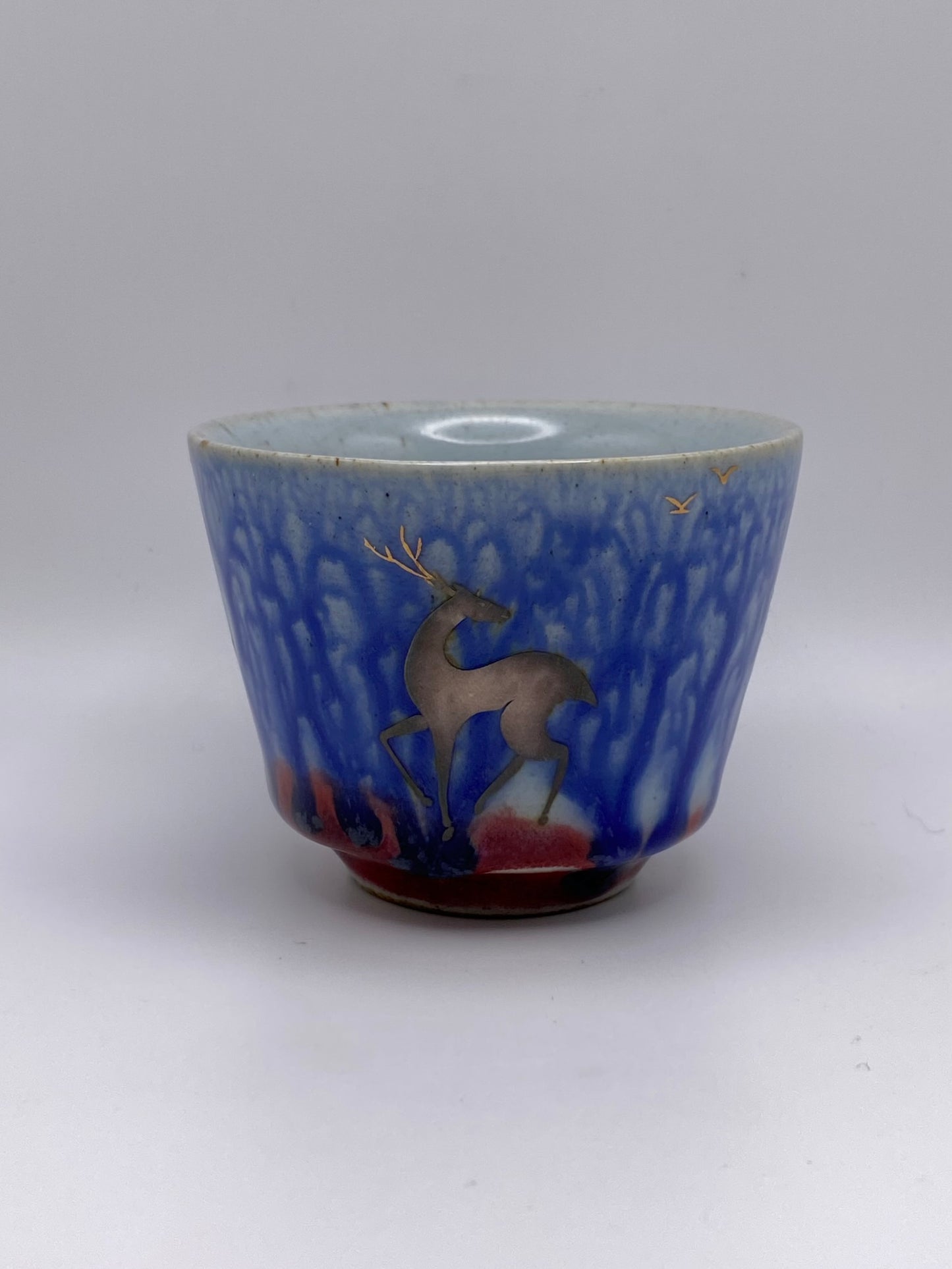 "Starry Night Deer" Glazed Ceramic Tea Cup 70ml