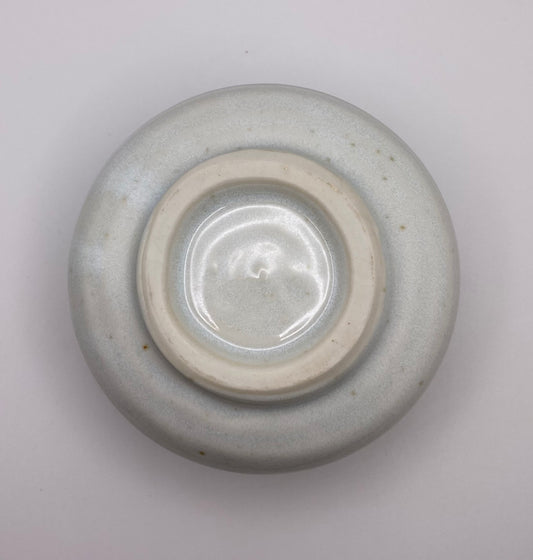 Navy and White Glaze on White Clay Handmade Chawan Matcha Bowl (Large) 