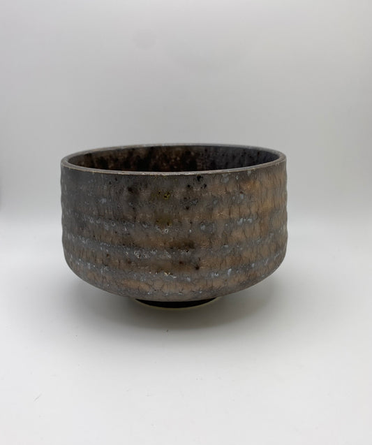 Brushed Metallic Glaze Handmade Chawan Matcha Bowl (Large) 
