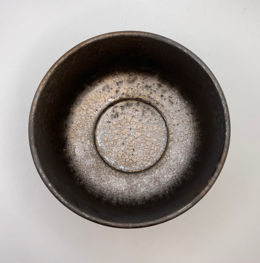 Brushed Metallic Glaze Handmade Chawan Matcha Bowl (Large) 