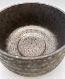 Brushed Metallic Glaze Handmade Chawan Matcha Bowl (Large)