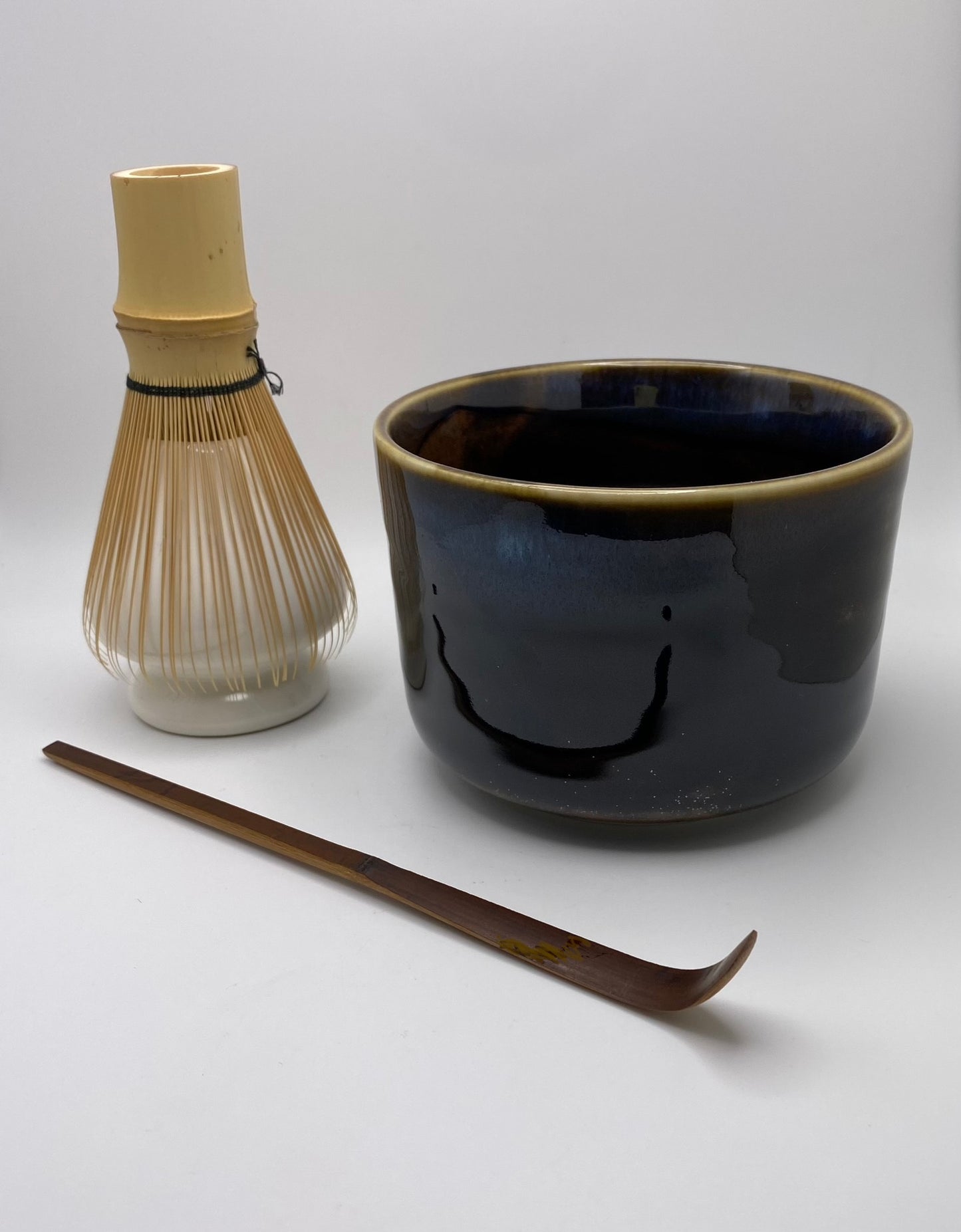 Brown & Blue Deep Dark Glaze Handmade High Profile Chawan Matcha Bowl (Large)