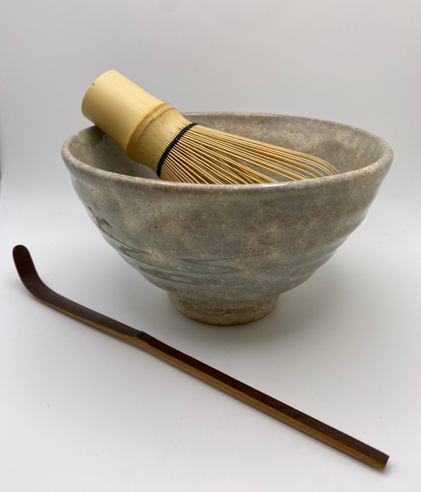 Sparkling Beige Earth Glaze Handmade Tenmoku Chawan Matcha Bowl