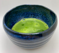 Deep Blue Glaze Handmade Wabi Sabi Chawan Matcha Bowl (Large)