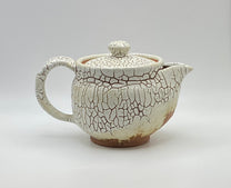 Kairagi White Hagi Ware Back Handle Tea Pot by Mukuhara Kashun