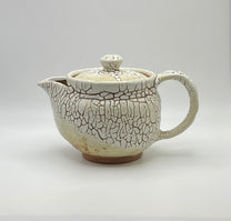 Kairagi White Hagi Ware Back Handle Tea Pot by Mukuhara Kashun