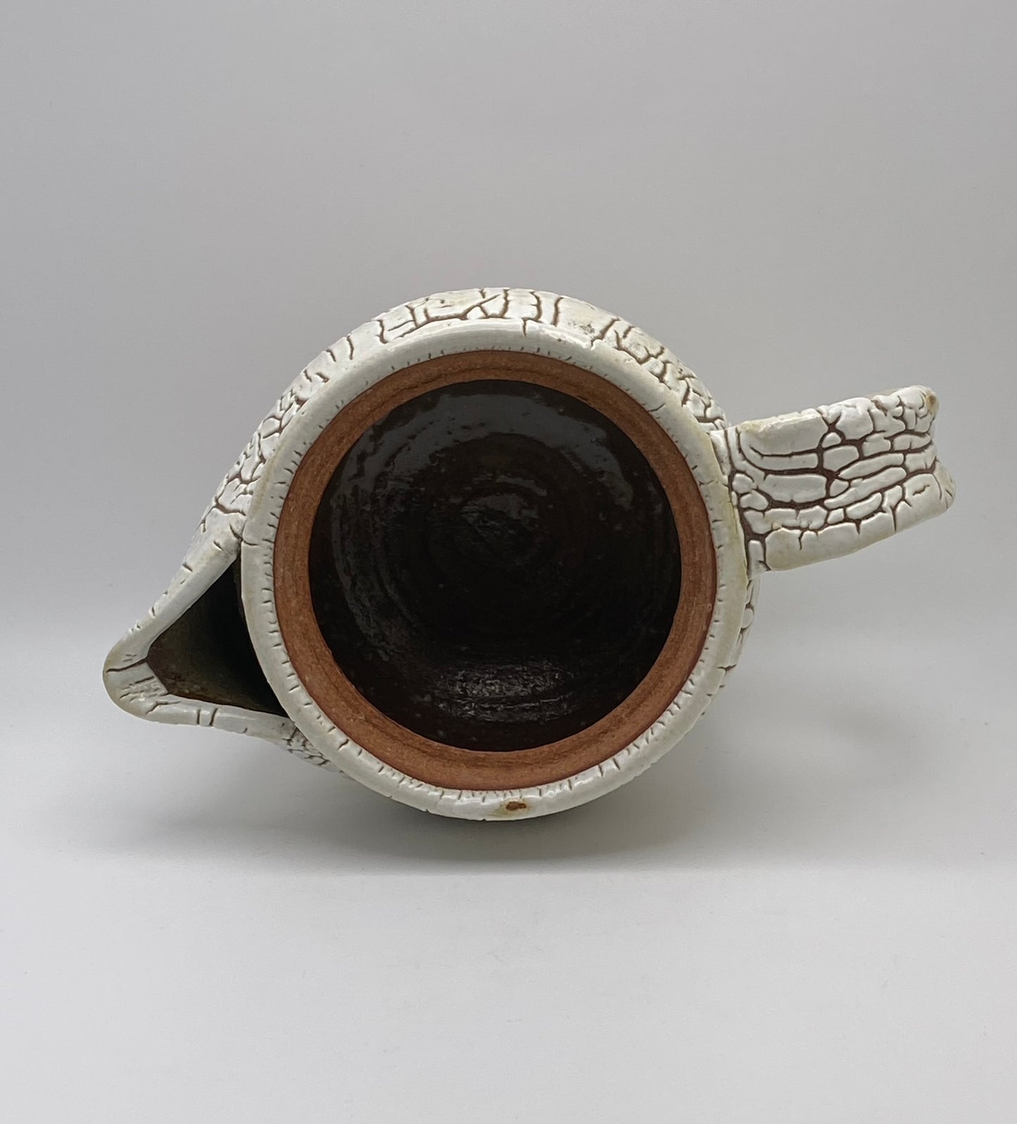 Kairagi White Hagi Ware Back Handle Tea Pot by Mukuhara Kashun