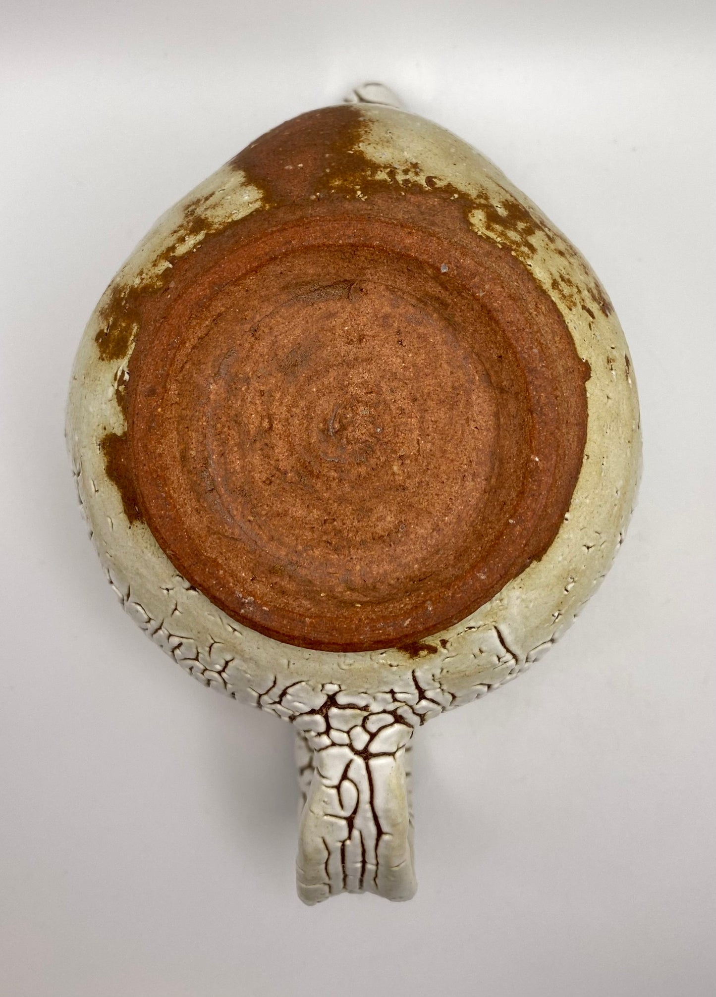 Kairagi White Hagi Ware Back Handle Tea Pot by Mukuhara Kashun