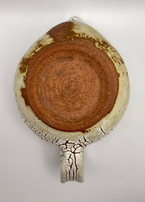 Kairagi White Hagi Ware Back Handle Tea Pot by Mukuhara Kashun