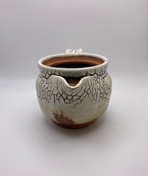 Kairagi White Hagi Ware Back Handle Tea Pot by Mukuhara Kashun