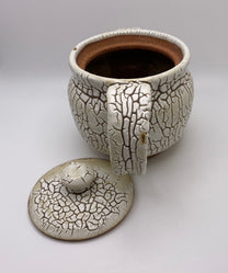 Kairagi White Hagi Ware Back Handle Tea Pot by Mukuhara Kashun