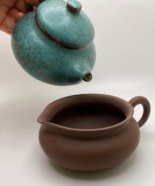 Vintage Low Purple Clay Pitcher (Gong Dao Bei) 140ml 