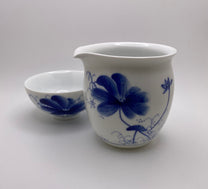 Blue Lotus Hand Painted Porcelain Gong Dao Bei 220ml
