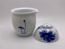 Blue Lotus Hand Painted Porcelain Gong Dao Bei 220ml