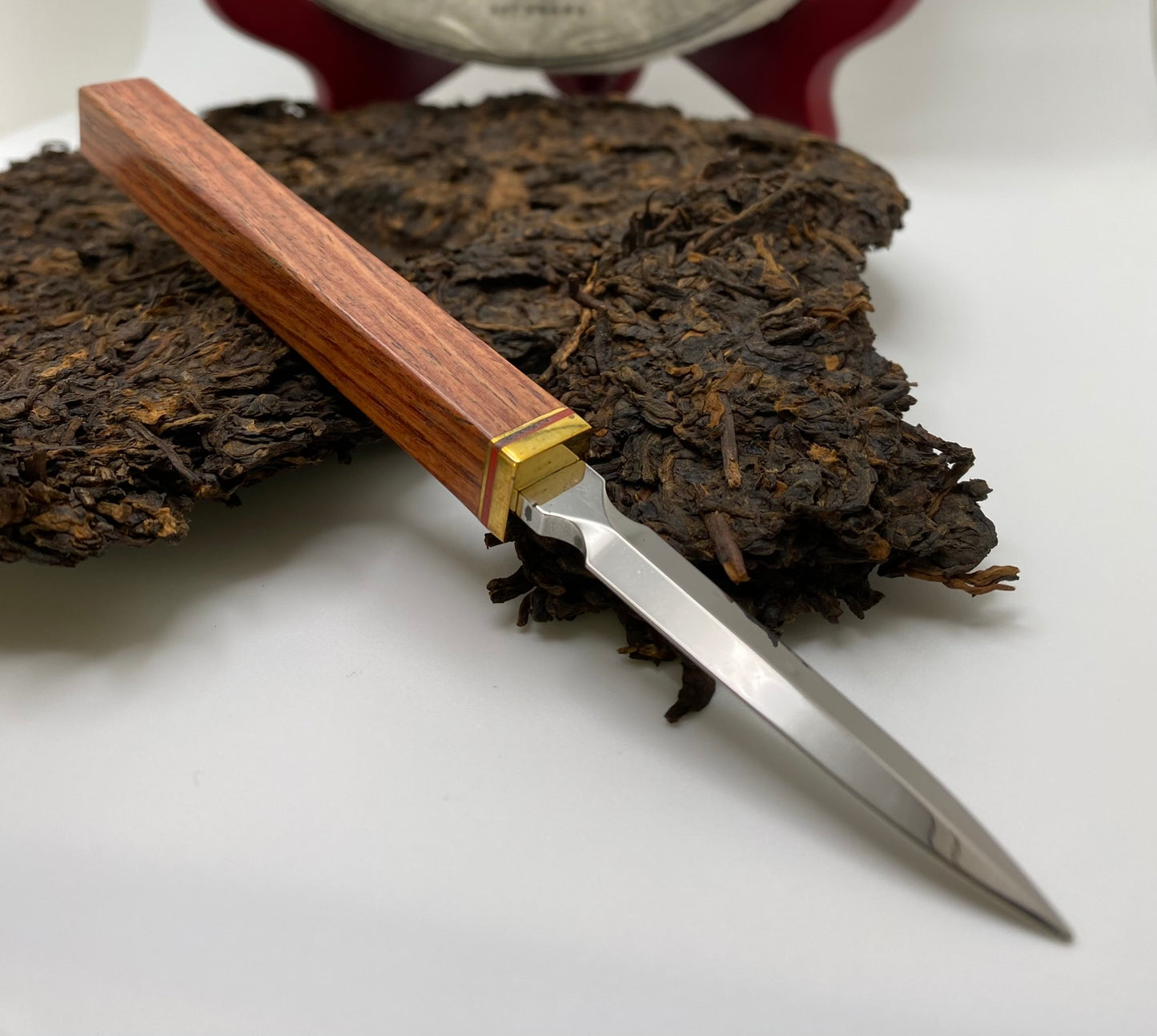 Pu'er Tea Knife with Square Wooden Handle