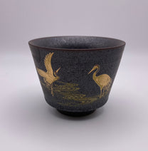 "Dancing Egret" Vintage Pottery Tea Cups 70ml