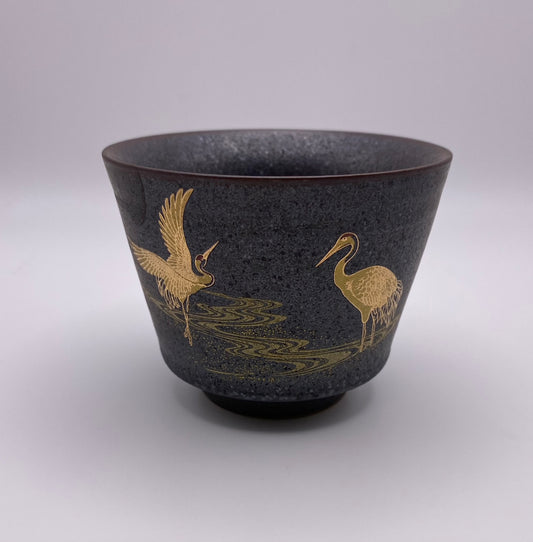 "Dancing Egret" Vintage Pottery Tea Cups 70ml 